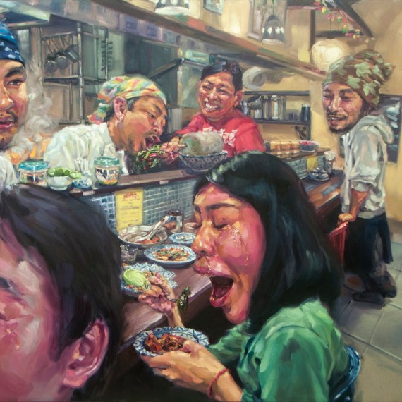 เผ็ดที่สุดในโลก, The most Spicy in the world' , Oil on canvas, 200x300cm.