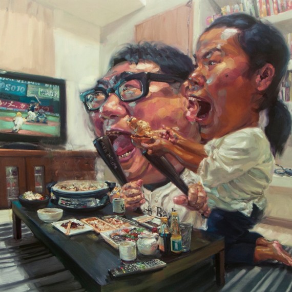 ความใส่ใจของแม่บ้าน, (A Housewife's Care), Oil on canvas, 200x200cm.