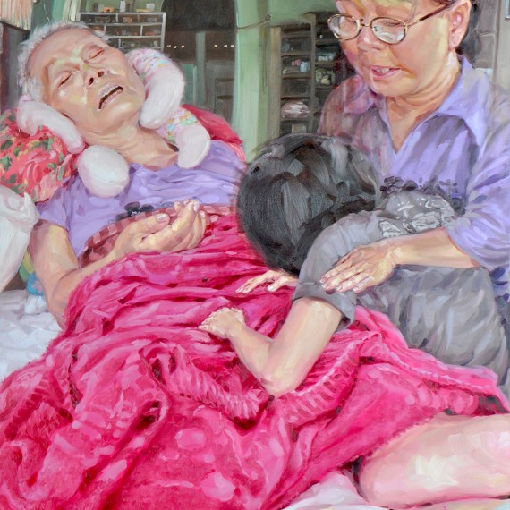 แม่ไม่ต้องร้องไห้ (Not to Cry,Mom), Oil on Canvas, 170x190 cm.