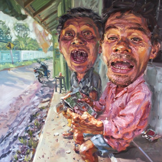 ถามทาง, (Asking Direction), Oil in canvas, 200x200cm