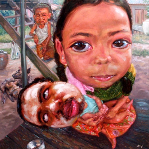 วัยรุ่น hi5 (Hi5 Generation), Oil on Canvas, 200x200 cm.