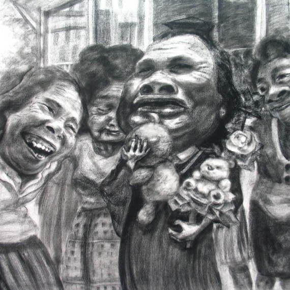 มหาบัณฑิต (The Graduate), Crayon on paper, 110x80 cm.