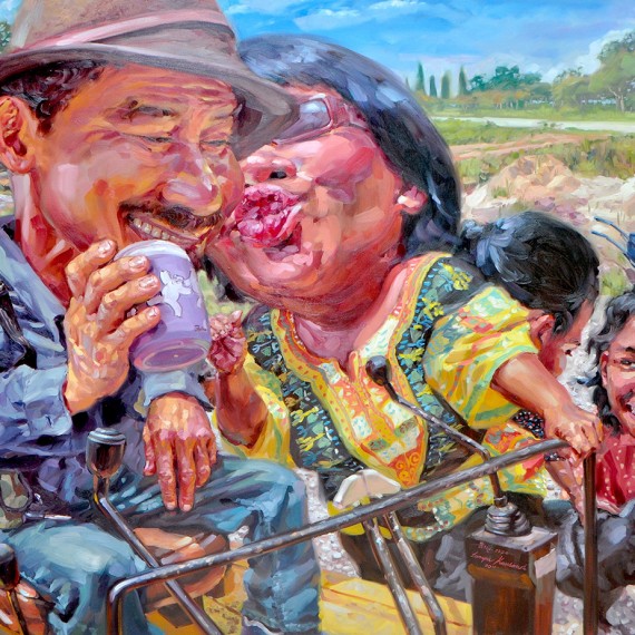 ครอบครัวเพื่อนรัก (Close friend's Family), Oil on Canvas, 170x190 cm.