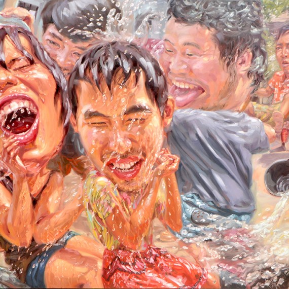 สาดต้องสาด (Splash-Splatter), Oil on Canvas, 200x300 cm.