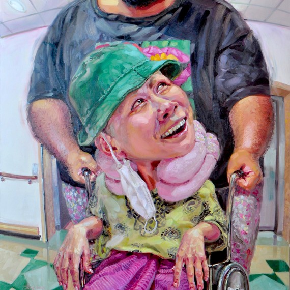 วันหมอนัด (An Appointment to Doctor), Oil on Canvas, 170x190 cm.