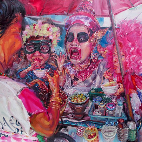 ก็คนมันแรง, (We are hot!), Oil on canvas, 200x300 cm.                            