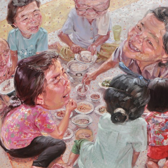 วันครอบครัว (Family's Day), Oil on Canvas, 180x200 cm.