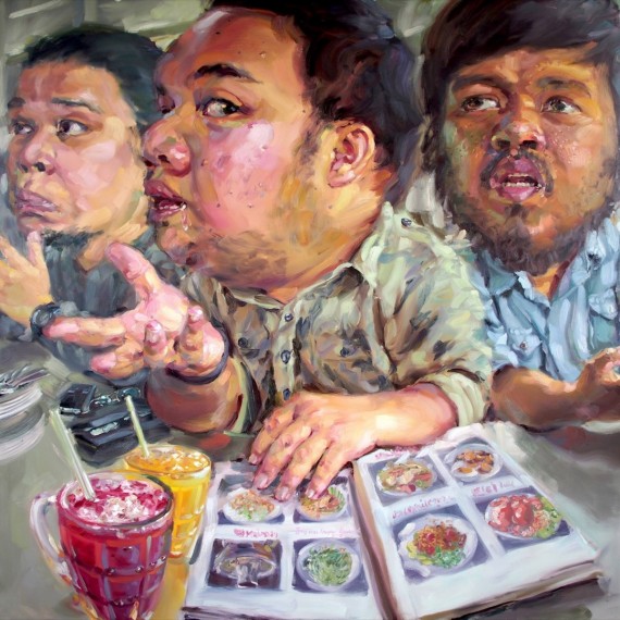 อาหารมื้อใหญ่, (Big Grub), Oil in canvas, 200x200cm.
