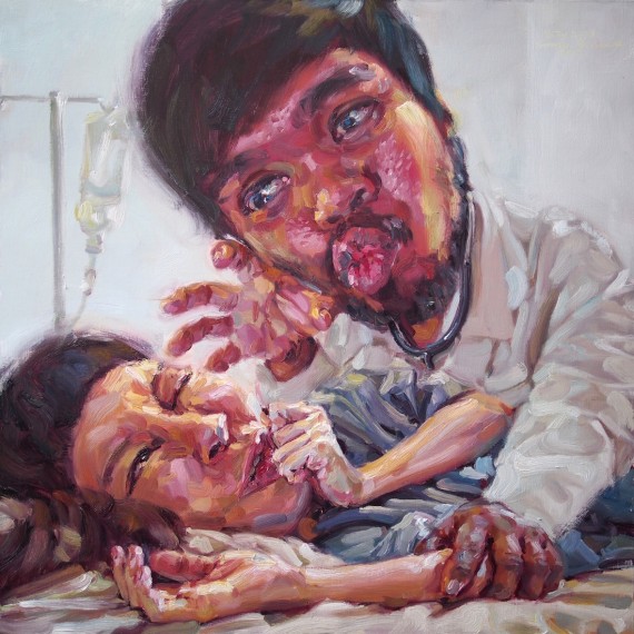 มีความต้องการทางแพทย์สูง, (My beloved doctor), oil on canvas, 100x100 cm.