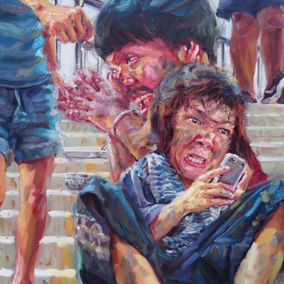 ยาจกซู, (My beloved beggar), oil on canvas, 100x100 cm.