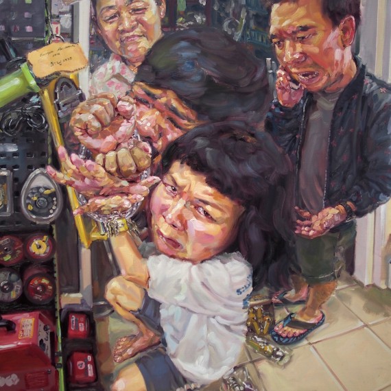 เชลยรัก (Free me please!), oil on canvas, 150x180 cm.