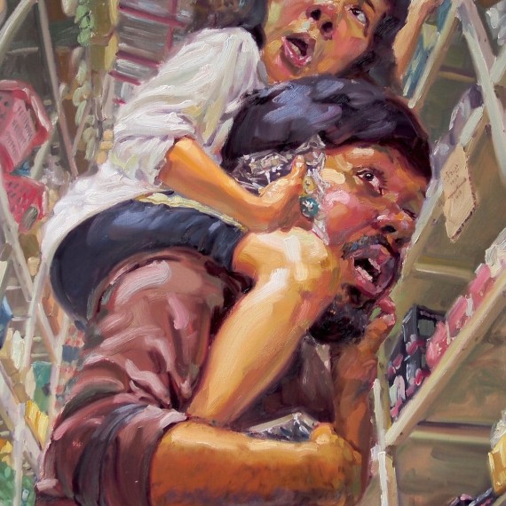 ยิ่งสูงยิ่งหนาว (The higher you go, the harder you fall.), oil on canvas, 150x100 cm.