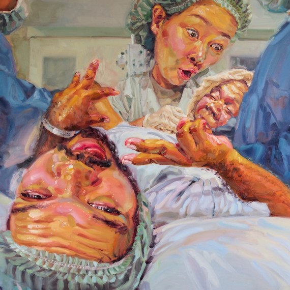 (Giving Birth), oil on canvas, 150x200 cm.