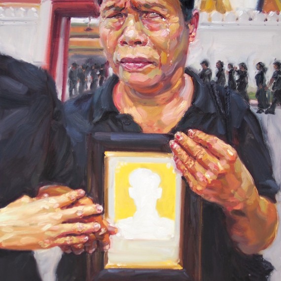 แสงเทียน, (Candlelight Blues), oil on canvas, 100x150cm.