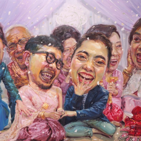 ถูกใจป้า (I am so surprise!), oil on linen, 200x300 cm.