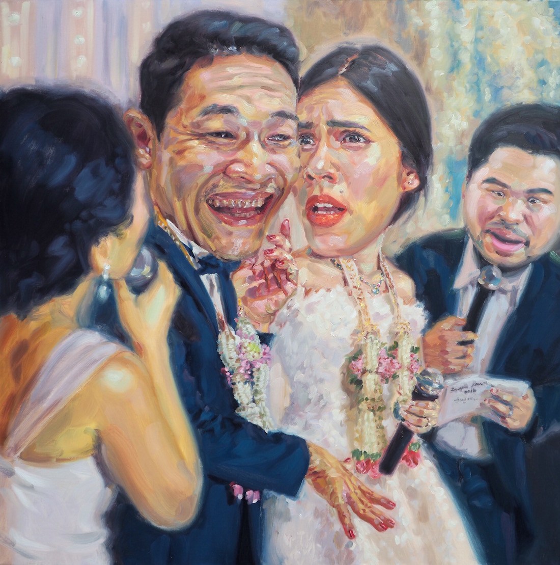 เล็บมือนาง (I really like my nails), oil on linen, 150x150 cm.