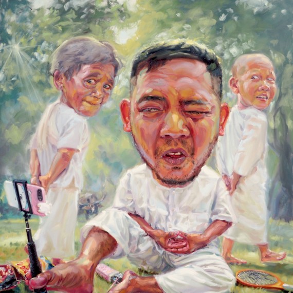 อนุโมทนา (I am in a peaceful place), oil on linen, 200x200 cm.