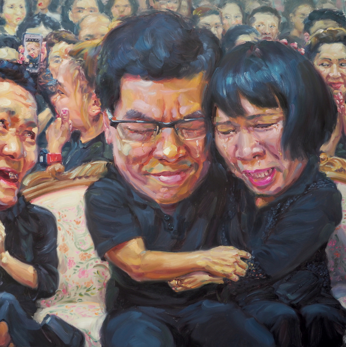 เสียใจด้วยนะคะ (I am so sorry about your son), oil on linen, 150x150 cm.