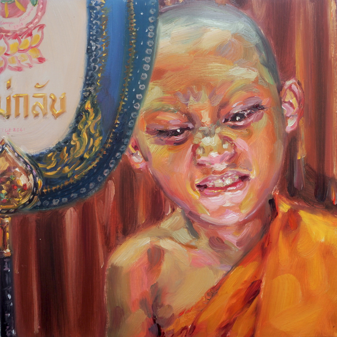 ไปไม่กลับ (Go never back), oil on linen, 50x50 cm.