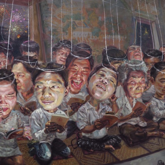 สวดมนต์ข้ามปี (We are praying), oil on linen, 275x400 cm.