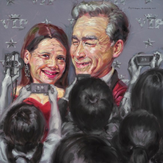 เธอคือใครคนนั้นหรือปล่าว (Are you my idol?), oil on linen, 100×100 cm.