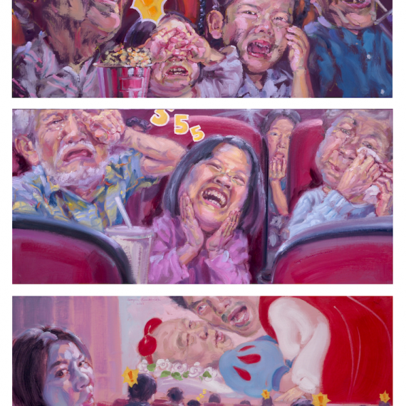 "Horror Comedy" ฉายแล้ววันนี้,​ oil on linen, 150x100cm.